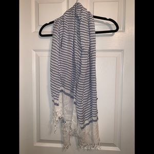 Lane Bryant Blue and White Stripped Scarf